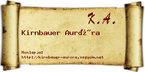 Kirnbauer Auróra névjegykártya